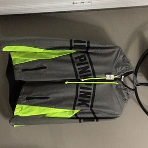Victoria secret pink size med/large. Gray with black and neon green.
